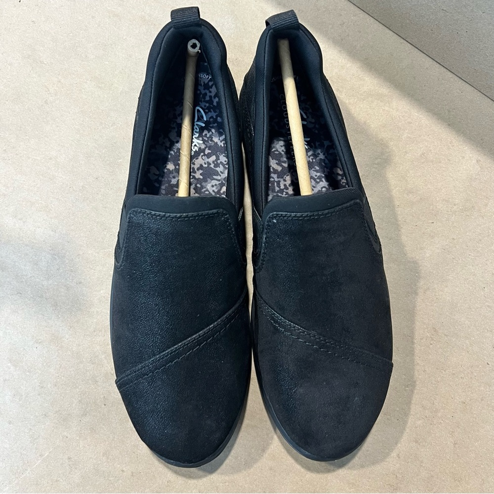 Clark’s Cloudsteppers NEW Breeze Dawn Black Slip ons - Picture 2 of 8